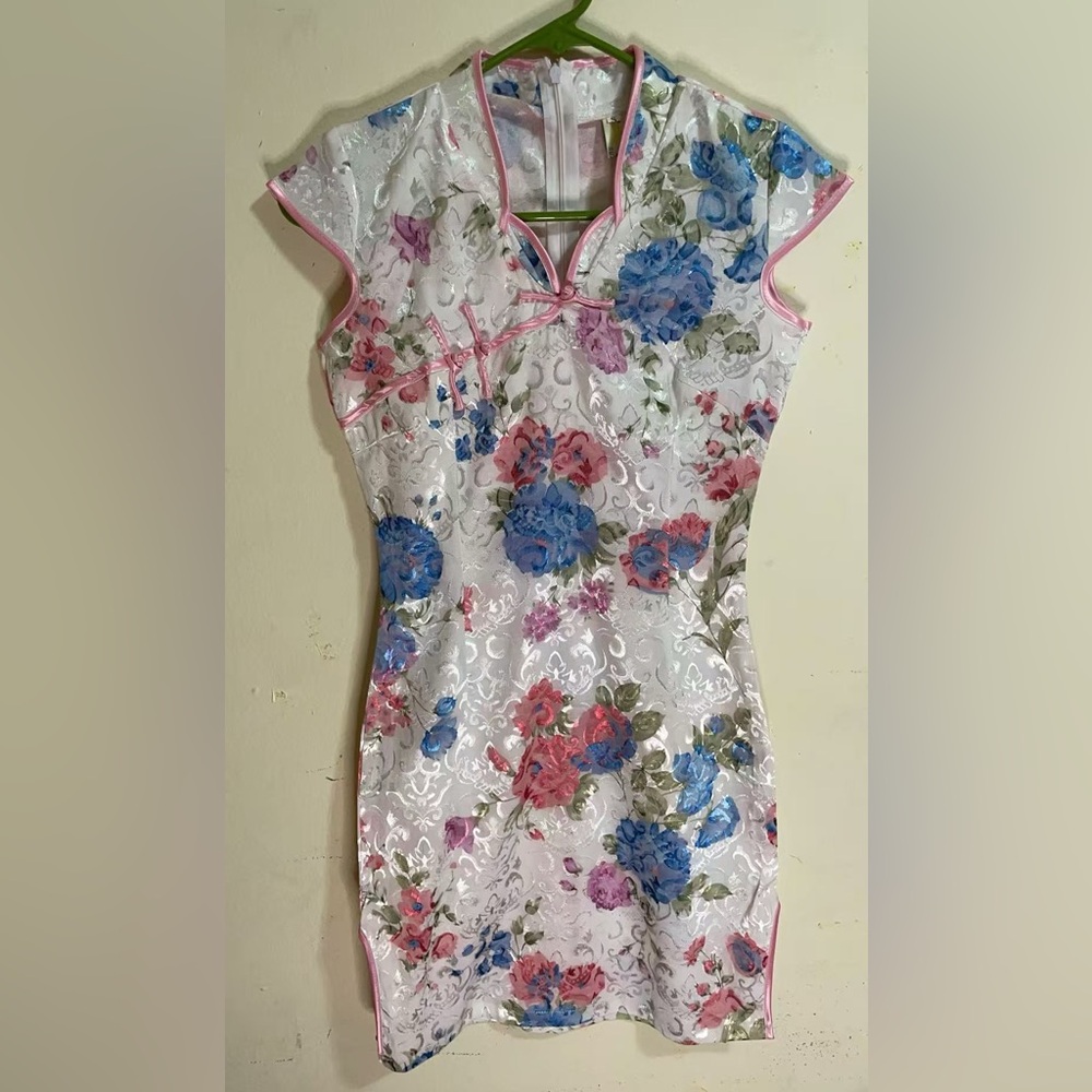 Girls Floral Cheongsam Dress